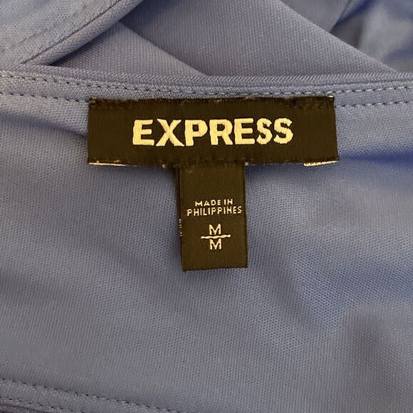 EXPRESS Women’s Size M Royal Blue Halter Dress Polyester Spandex - Picture 6 of 7